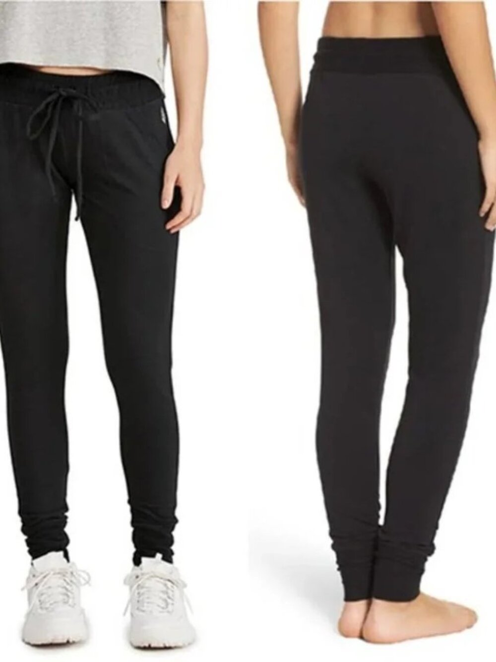 FREE PEOPLE SUNNY DRAWSTRING JOGGER SWEAT PANT • BLACK • NWT • XS - Picture 3 of 8